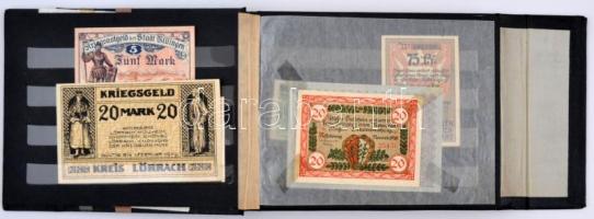 Vegyes: 25db klf magyar és külföldi bankjegy albumban, több beragasztva, közte 1848. 10Ft "Koss...