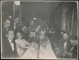 cca 1920-1940 Társasági élet Budapesten, bankettek, bálok, mulatságok, 4 db fotó, 18x24 cm