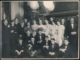 cca 1920-1940 Társasági élet Budapesten, bankettek, bálok, mulatságok, 4 db fotó, 18x24 cm