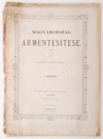 Lanfranconi [Grazioso] Enea: Magyarország ármentesítése. 2 térképpel (hiányzik). Bp. 1882. Ráth Mór 78 l. Kiadói papírkötésben. Gerincnél elvált és ázásnyomokkal. Rendkívül ritka munka, még ilyen állapotban is!