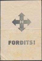 1944 Nyilaskeresztes röplap Horthy ellenes propagandával / 1944 Hungarian Arrow-cross propaganda flyer