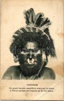 Ononghe folklore, A native painted and dressed up for the dance; Papua New Guinea (EB)