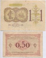 Franciaország 1922. 50c + 1Fr "Kereskedelmi Kamara Párizs" T:III 
France 1922. 50 Centimes...