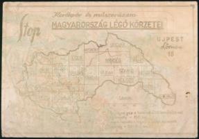 cca 1938 Magyarország légvédelmi körzetei, 7,5x11cm