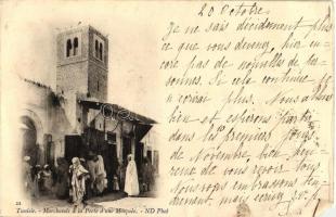 Tunis, Merchants at the port of a mosque