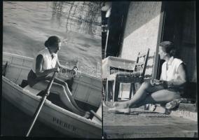 cca 1985 Fischer Annie (1914-1995) háromszoros Kossuth-díjas zongoraművész, 4 db fotó, 17x12 cm