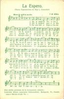 La Espero, poem by F. De Menil; music sheet, anthem of Esperanto