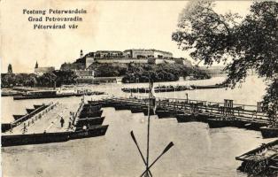 Újvidék, Pétervárad, SS Aladár, ponton híd / steamship, bridge (fl)