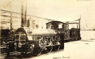 Az Alföld-Fiumei vasút gőzmozdonya / steam engine of the Alföld-Fiume railways, photo