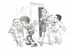 1972 World Chess Championship Reykjavik; Fischer (USA) - Spassky (USSR), 18 unused, humourous carica...