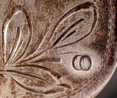 Ezüst (Ag.) hús villa, jelzett (félhold és Diana), monogramos, gazdagon díszített, h:23 cm, nettó:11...