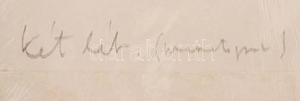 Swierkiewicz Róbert (1942-): Két láb. Monotípia (próba), papír, jelzett a típián, 32×23 cm