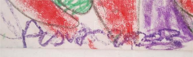 Cs. Németh Miklós (1934-2012): Lányok. Vegyes technika, papír, jelzett, 41×29 cm