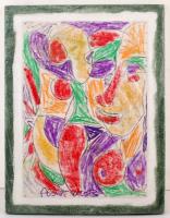 Cs. Németh Miklós (1934-2012): Lányok. Vegyes technika, papír, jelzett, 41×29 cm