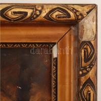 Beqer jelzéssel :Őszi erdő. Olaj, vászon, antik sérült keretben, 60×80 cm