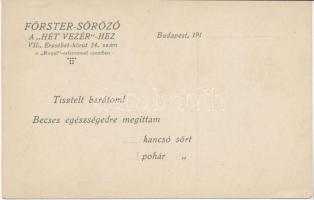 Förster-Söröző a "Hét vezér"-hez reklámlap / Hungarian beer hall adverisement (EK)