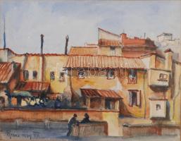 Jelzés nélkül: Roma. Akvarell, papír, jelzett, üvegezett keretben, 29×36 cm