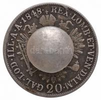 1848E 20Kr Ag "V. Ferdinánd" gombbá alakítva T:3,3-