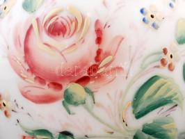 Üvegváza, kézzel festett, jelzés nélkül, hibátlan, m:18cm