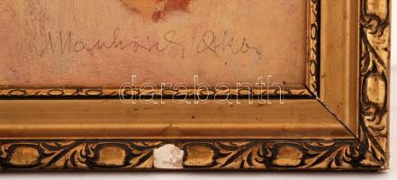 Markovics jelzéssel: Falmászó. Olaj, fa lemez, sérült keretben, 58×39 cm