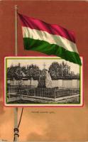 Igló, Honvéd síremlék; kiadja Matz Gusztáv / military monument, flag litho