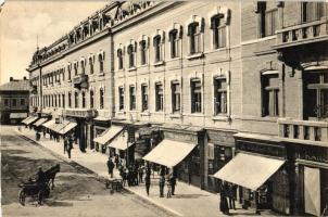 1915 Ivano-Frankivsk, Stanislawów; Ul. Sapiezynska Linia A-B / street with shops (EM)