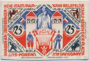 Németország / Weimari Köztársaság / Bielefeld 1921. 25M "Gundlach-Bielefeld Gesetzlich Geschütz...