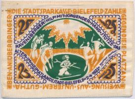 Németország / Weimari Köztársaság / Bielefeld 1922. 25M selyem, bélyegzéssel T:I kis szennyeződés Germany / Weimar Republic / Bielefeld 1922. 25 Mark silk, with stamp C:UNC small dirt