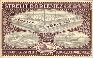 Strelit bőrlemez reklám; Posnansky és Strelitz, Budapest, Lipót körút 27. / leather factory advertisement