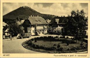 Huszt, Tisztviselő telep, park, vár, Tábori János kiadása / officials houses, park, castle