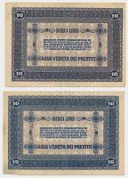 Olaszország/Velence/osztrák-magyar megszállás 1918. 10L (2x) T:III
Italy/Venice/Austrian-Hungarian o...
