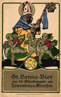 St. Benno Bier aus der Aktienbrauerei zum Löwenbräu in München / beer advertisement s: Otto Obermeier