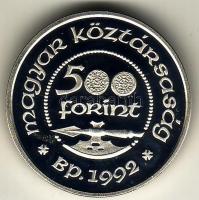 1992. "Szt.László" 500Ft Ag T:PP Díszdobozban, tanúsítvánnyal!