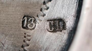 Ezüst (Ag.) tálca, gravírozott, jelzett, mesterjeggyel(CH), karcolásokkal, 17×23 cm, nettó:173 g