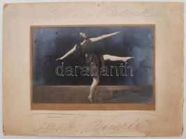 1924 Balásy: Bokor Katinka egy lábon, Szentpál Olga mozdulatművészeti iskolájából, feliratozott fotó...