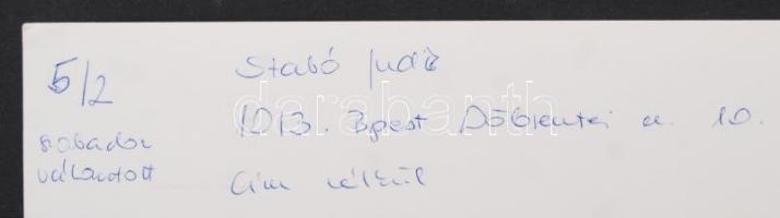 cca 1975 Szabó Judit: Cím nélkül, feliratozott vintage fotóművészeti alkotás, 30x40 cm