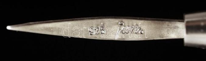 cca 1900 Ezüst fogpiszkáló, fémjel,  Ag.,nettó: 4gr., 4,5cm/ Silver toothpick, hallmark, Ag, net. 4g...