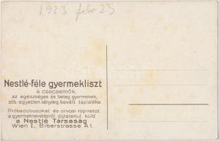 Nestlé-féle gyermekliszt / children's flour advertisement on backside, Serie II. litho (fl)