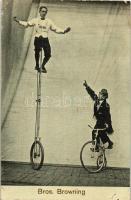 Bros. Browning, circus acrobats on bicycle (pinhole)