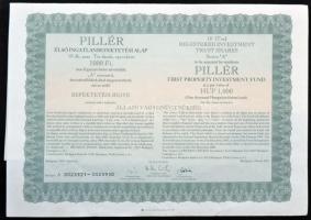 Budapest 1991. "Csemege Julius Meinl" részvénye 10.000Ft-ról + 1993. "Pillér Első Ing...