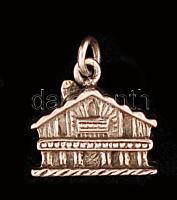 Ezüstmedál: házikó, jelzett, Ag.,nettó: 5,4gr., 1,5cm /Silver Medal: cottage, signed, Ag, net. 5,4gr, 1,5 cm