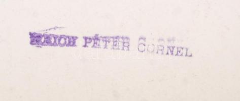 cca 1940 Reich Péter Cornel: A Svábhegy télen, pecséttel jelzett, feliratozott kép, 31x31 cm