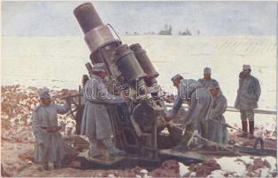 Osztrák-Magyar 30,5 cm-es mozsár tüzelésre készen / WWI K.u.K. mortar ready to fire