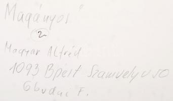 cca 1980 Magyar Alfréd: Magányos, feliratozott vintage fotóművészeti alkotás, 26x39 cm