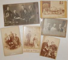 1870-1910 6db régi társas fénykép