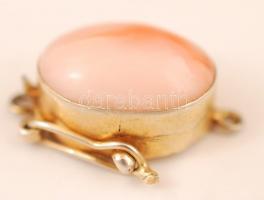 Ezüst medál,korall dísszel, jelzett, Ag., bruttó:2,6gr., 1cm/Silver pendant, coral decoration, marke...