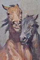 Viski János (1891-1961): Vágta. Olaj, vászon, jelzett, keretben, 60x80 cm