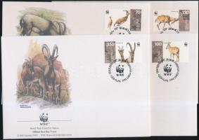 1996 WWF Kőszáli kecske sor + 4 FDC Mi 298-301