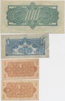 Csehszlovákia 1944. 1K (2x) + 5K + 100K T:III
Czechoslovakia 1944. 1 Koruna (2x) + 5 Korun + 100 Kor...