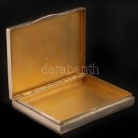 cca 1900 Ezüst cigarettatárca, jelzett, dísz rögzítésre szolgáló 2 apró lyukkal, Ag., nettó:115 gr.,...